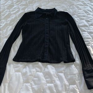 Black button down top